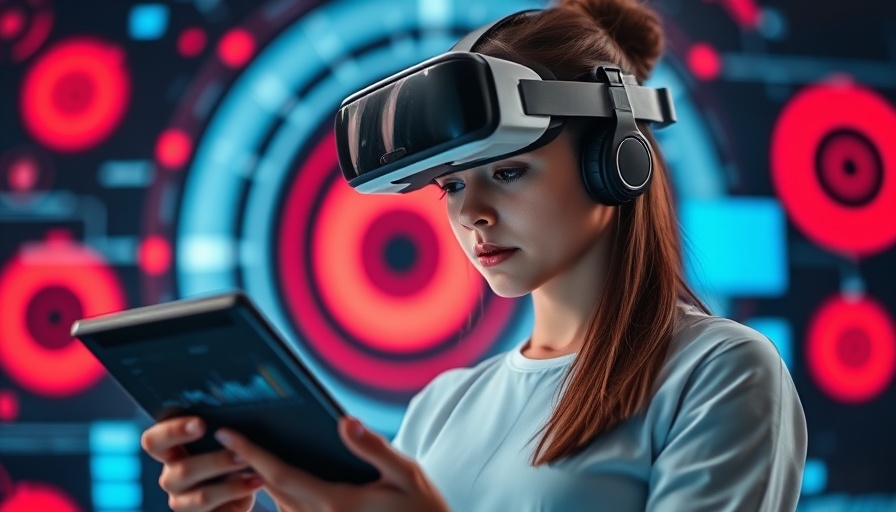 AI in advertising impact shown by VR and data analysis.