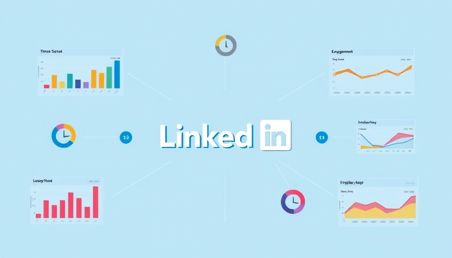 Graphic showing LinkedIn logo with data visuals for the best time to post on LinkedIn 2025.