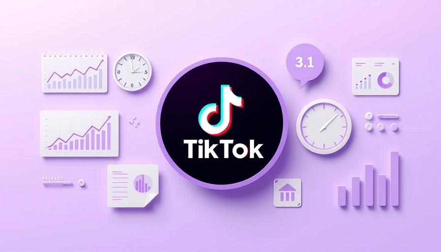 Minimalistic graphic with TikTok logo, charts, calendar, and clock; best time to post on TikTok 2025.