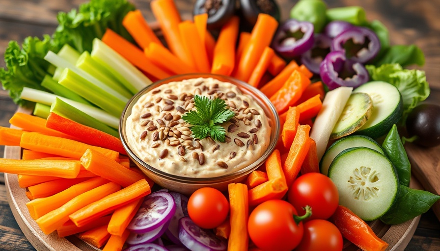 Colorful vegetable platter for picnic ideas for Maryland residents.