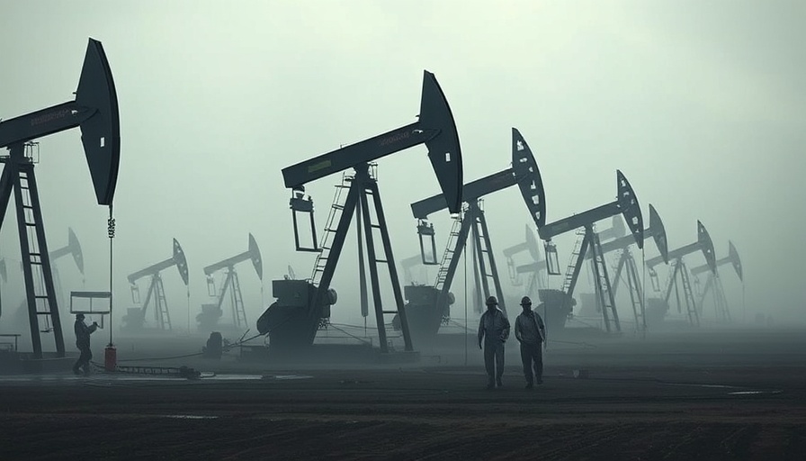 Foggy oil field with pumpjacks during Trump Administration energy strategy