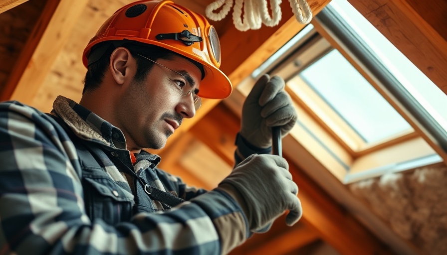 Worker upgrading attic insulation in Maryland home.