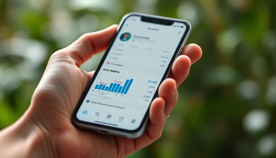 Analyzing social media metrics for local businesses on a smartphone.