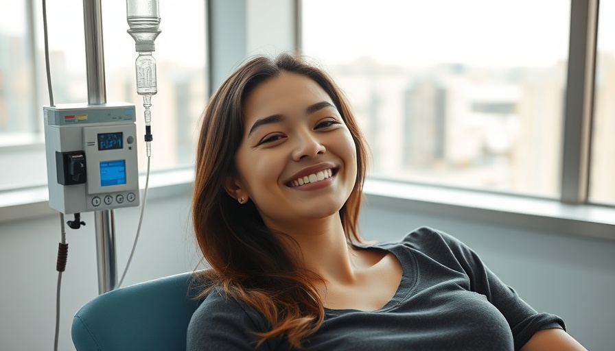 Young woman receiving IV hydration therapy in Maryland, relaxed and reading.