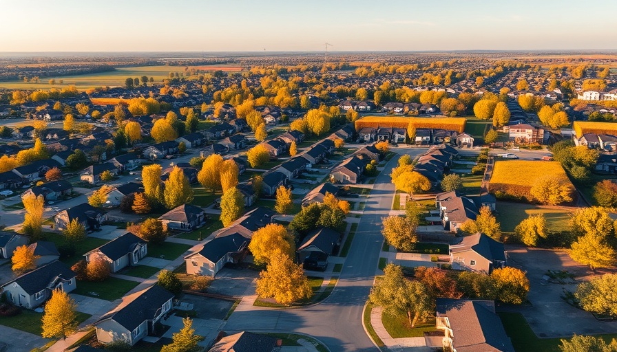 Aerial view of suburban houses and streets, HOA vs. CDD.