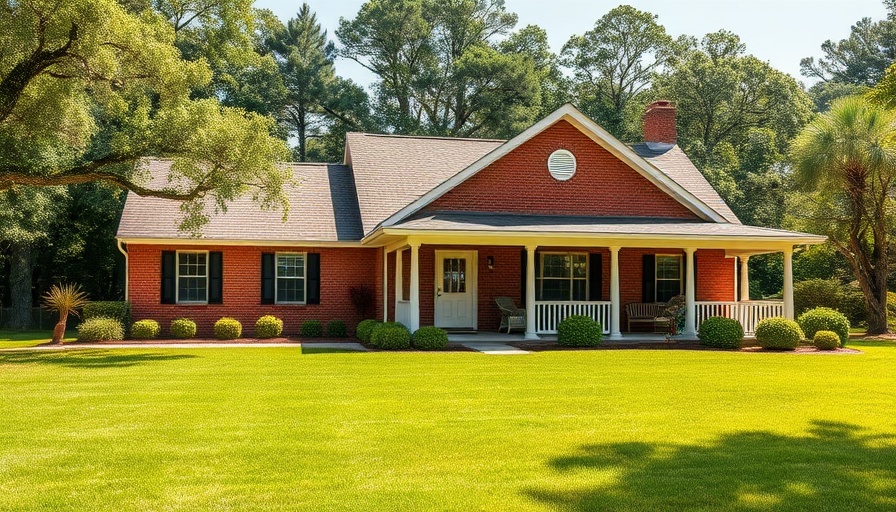 Charming brick house with lush lawn under bright daylight.
