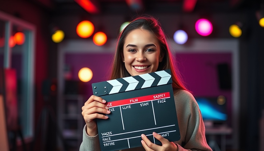 Young woman filming in studio offering YouTube algorithm tips for local businesses.