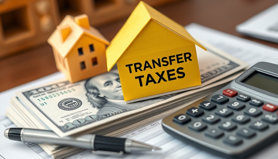 Transfer taxes in Maryland concept with money and calculator.