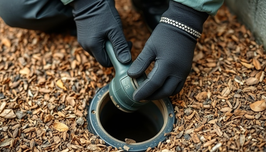 Technician handling sewer scope inspection equipment outdoors.