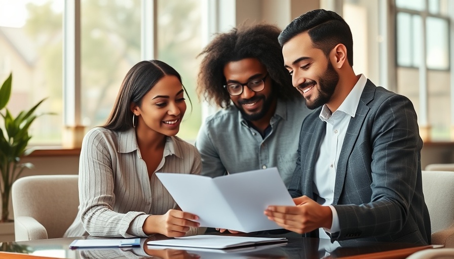 Couple signing homebuying documents with an agent in Maryland.