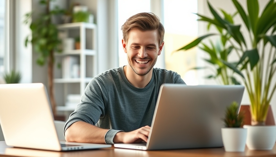 Bright home office with professional working on financial strategies for small businesses.
