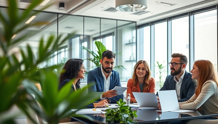 Diverse professional team engaged in an office meeting, building a successful small business team.
