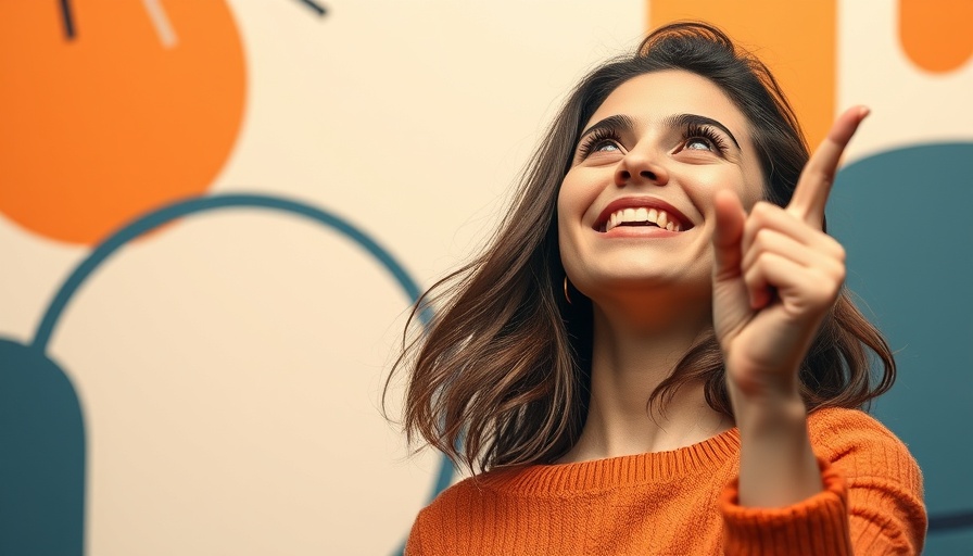 Creative lead generation ideas illustrated by joyful woman in abstract setting.