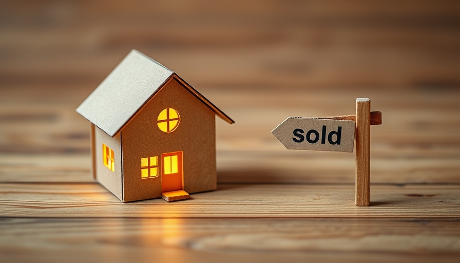 Miniature house and sold sign represent selling your house for cash.