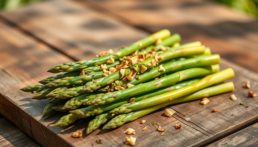 Midsummer healthy recipes: asparagus with nuts and herbs.