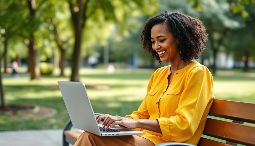 Woman in yellow working outdoors; best states for online businesses.