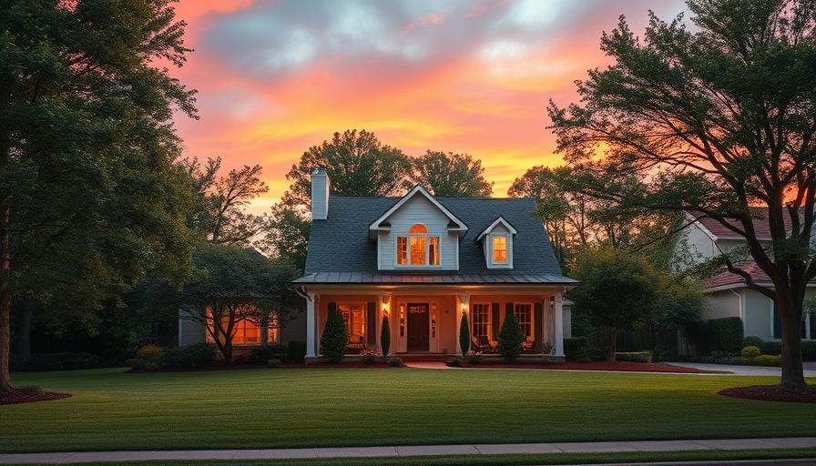 Luxurious suburban home during sunset, showcasing Using 401(k) to Buy a House.