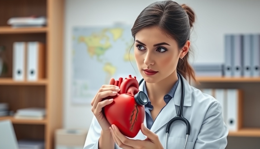 Doctor using stethoscope on heart model showing hidden high blood pressure signs.