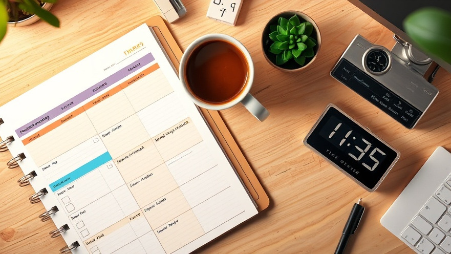 Organized workspace with time management techniques for local business success.