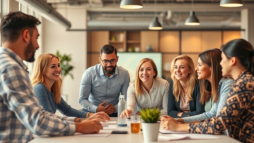 Diverse professionals embodying an agile mindset in a vibrant brainstorming session.