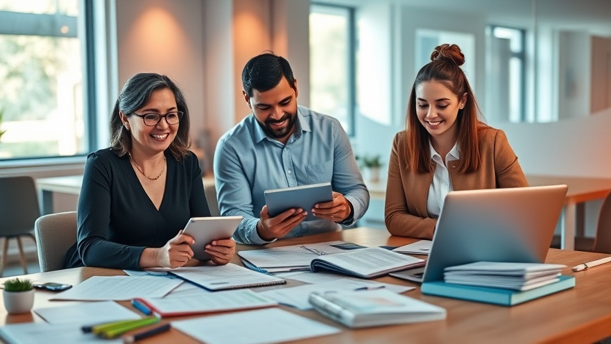 Diverse business owners using scheduling tools for effective communication and time management.