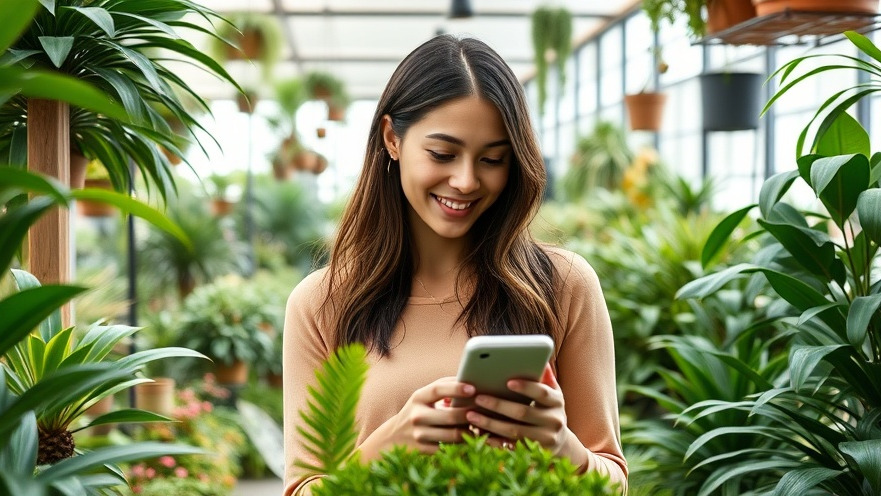 Cheerful woman engaging with smartphone, showcasing effective marketing strategies for local business growth.