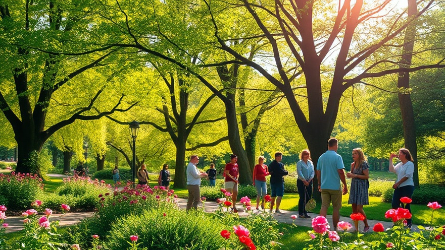 People enjoying outdoor activities in Maryland's lush parks with vibrant greenery.