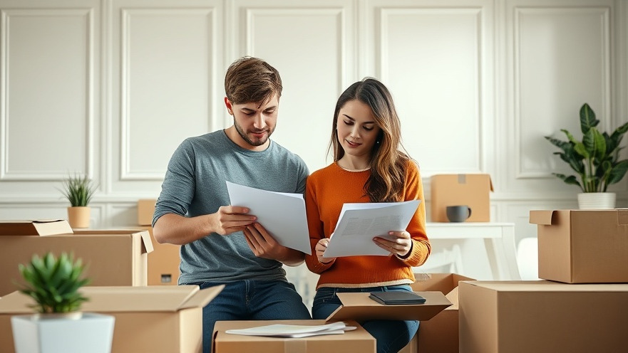 Young couple decluttering before packing for an efficient move with a local moving company.