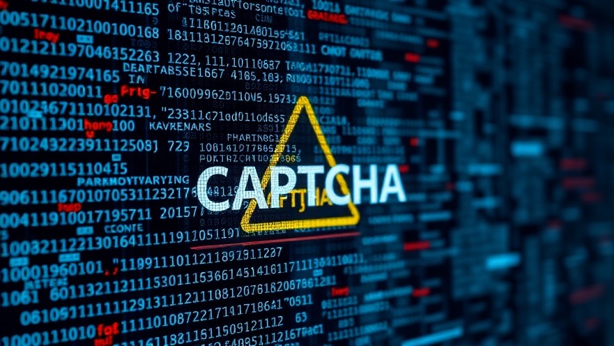 Cinematic depiction of a phishing malware threat, highlighting cybersecurity threats with binary code.