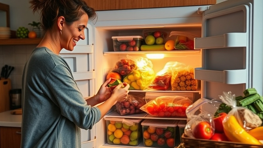 A cozy kitchen emphasizing grocery budget savings through meal planning and effective freezing strategies.