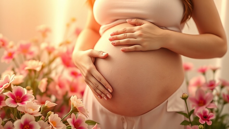 A pregnant woman cradles her baby bump, reflecting on the nutritional needs for pregnancy.