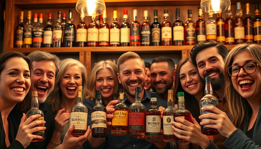 People in a bar displaying bourbon bottles, showcasing underground bourbon culture.