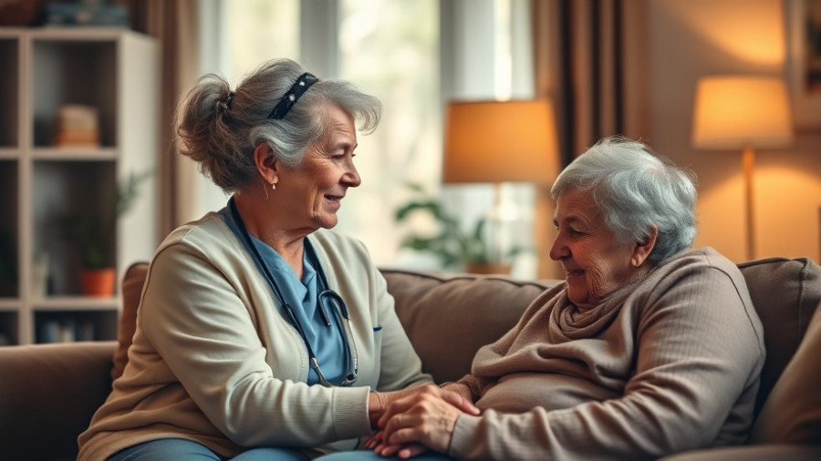 Home health aide providing comfort to a terminally ill patient.
