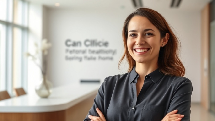 Professional woman in modern clinic reception area, Revolutionary Living Heart Valve Surgery