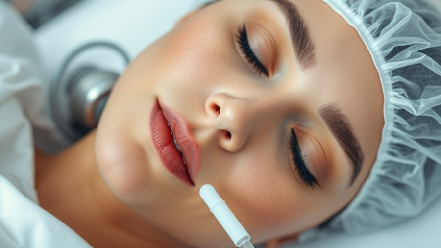 Woman with closed eyes in surgical cap showing natural cosmetic surgery results.