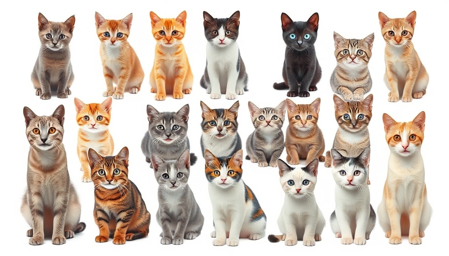 Collage of short-legged cat breeds with diverse appearances.