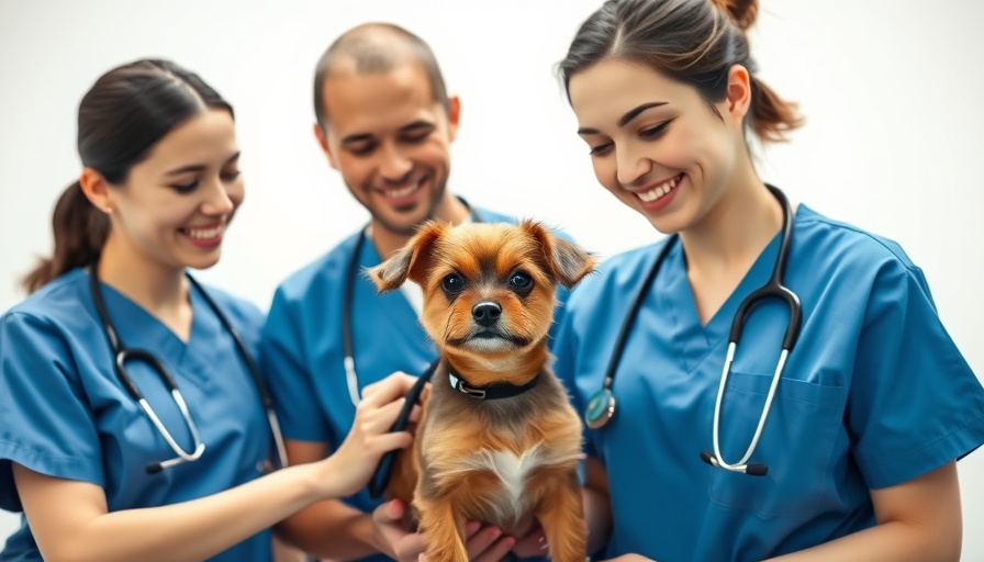 Veterinary technicians role: examining a dog at a clinic.