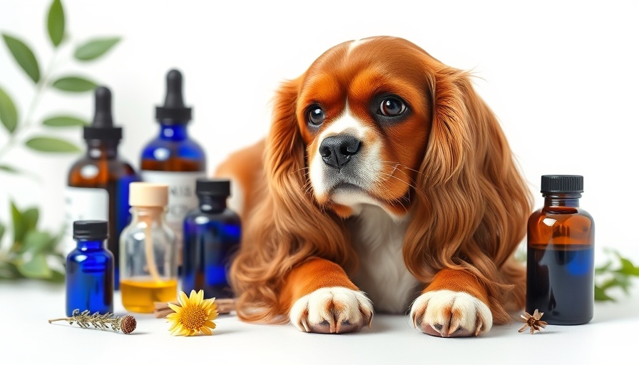 Natural remedies for dog bladder infections with a King Charles Spaniel and herbs.