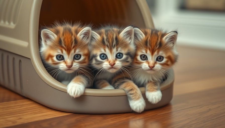 Fluffy kittens exploring a litter box, natural kitty litter options.