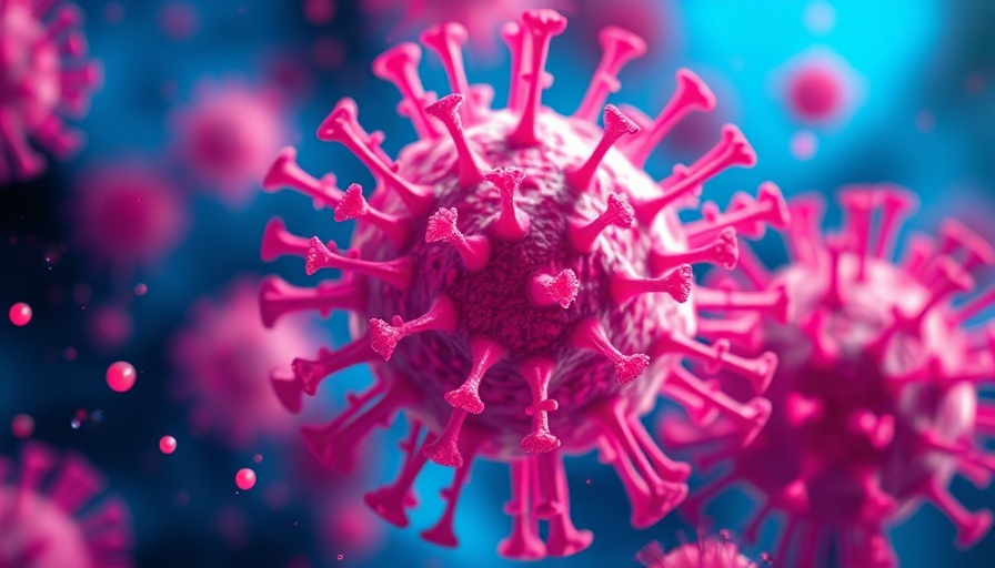 Detailed view of rabies virus under a microscope.