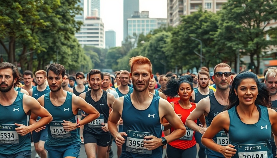 Marathon runners ready in city park, focus on best carbs to eat before a race.