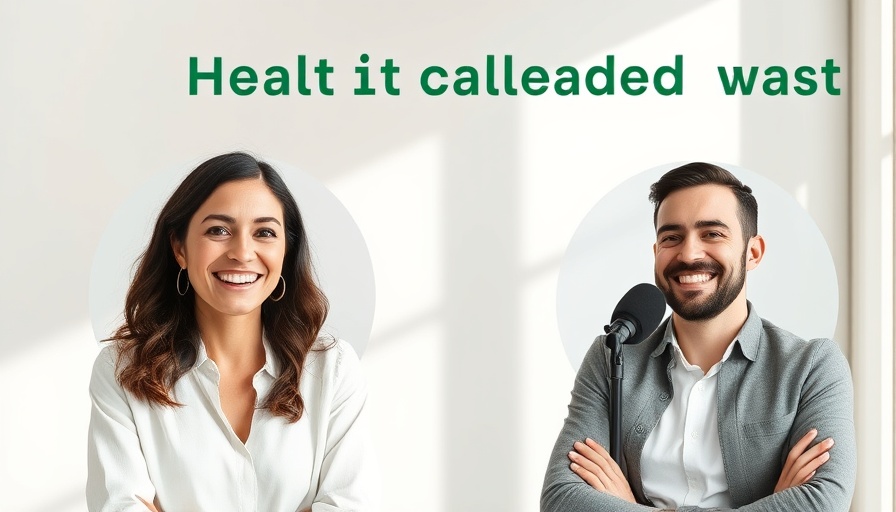 Podcast cover on health and alcohol use with hosts smiling.