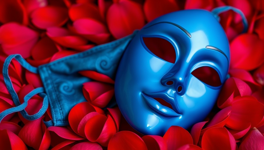 HigherDOSE Red Light Face Mask displayed on red petals.