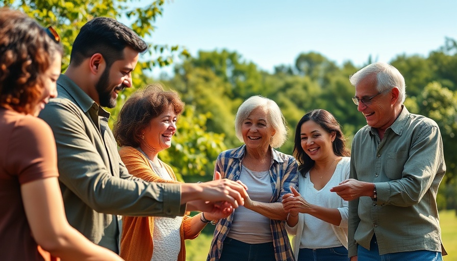 Diverse group unity combats ageism, generational harmony outdoor.