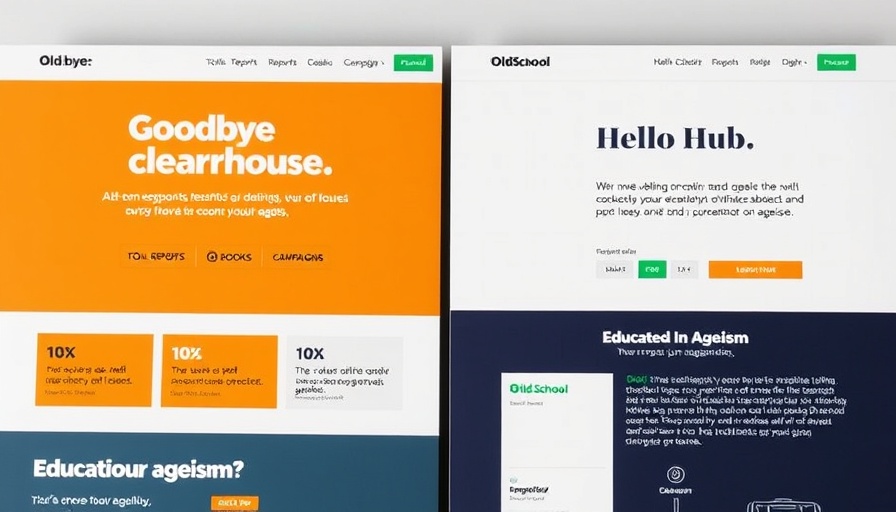 Old School Hub for Age Equity dual website design showcasing resources.