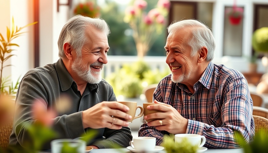 Wisdom of Age: Older man and younger man enjoying a warm conversation.