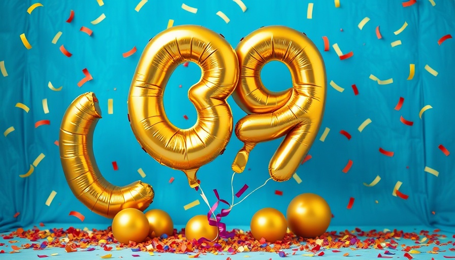 Home Care Excellence in Florida celebrated with festive golden balloons and confetti.