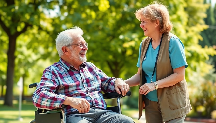 Home Health Care Services for Dementia Patients: Elderly man with caregiver in park.