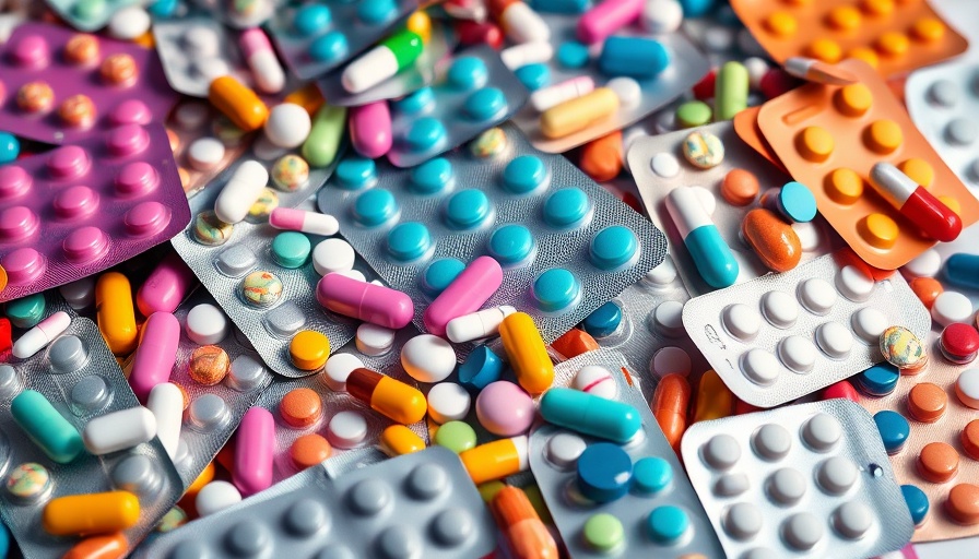 Assorted blister packs of medications highlighting side effects.