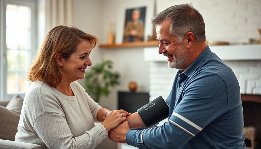 Senior caregiver daily routine: Checking blood pressure in a cozy setting.